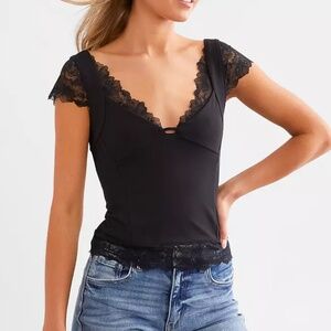 Better Not Cami Lace Tank Top Free People Size Medium